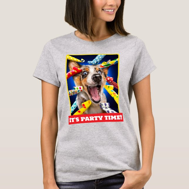 Camiseta Assopradores de Festa de Cachorro Feliz (Frente)