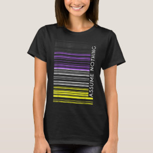 Camiseta Assuma Nada De Código De Barras Não Binário Enby G