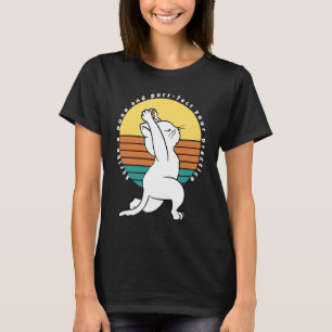 Camiseta Assuma uma Pose e Purr feiçoe a sua Prática de Yog