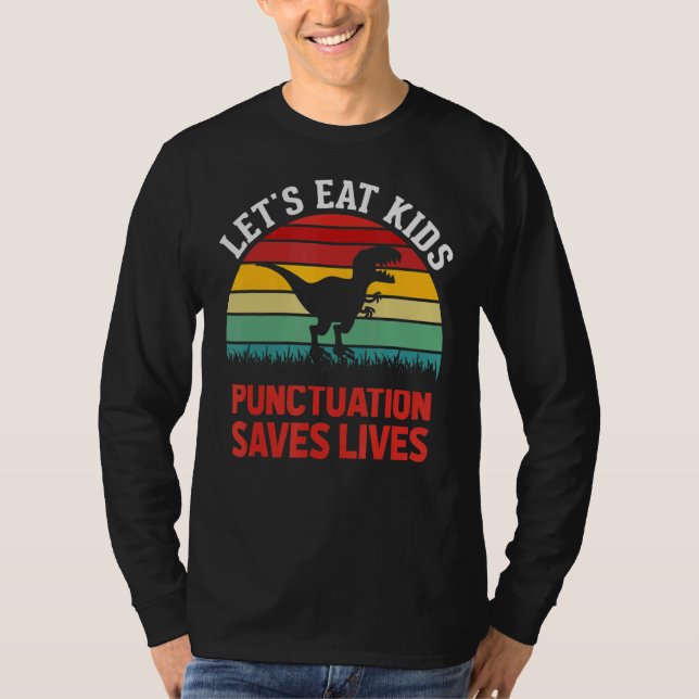 Camiseta Assuntos de Pontuação Gramática - Vamos Eat Kids - (Frente)