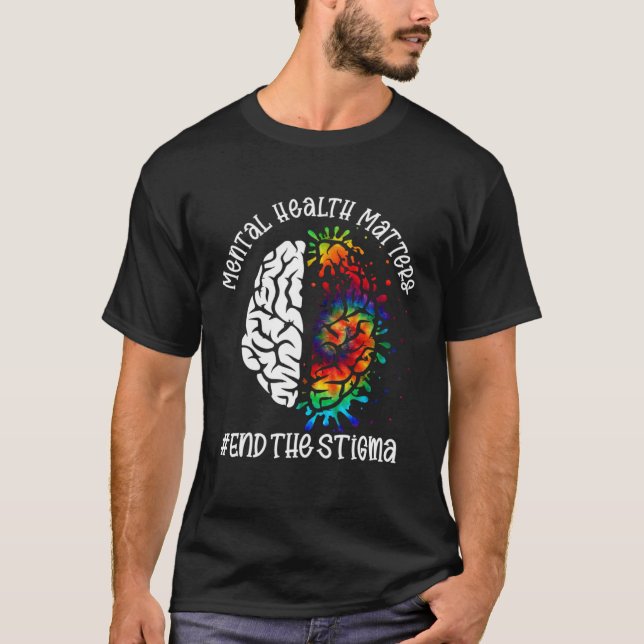 Camiseta Assuntos De Saúde Mental Acabam Com A Bra De Consc (Frente)