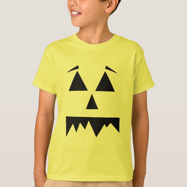 Camiseta Assustador Cara de Pumpkin no Dia das Bruxas Spook (Frente)