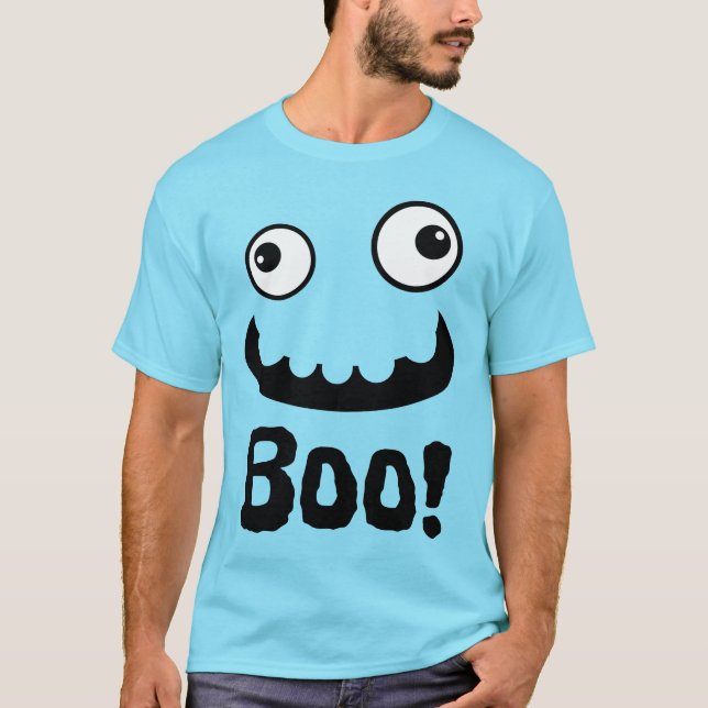 Camiseta Assustador Carinha Rosto Boo Halloween (Frente)