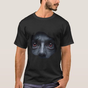 Camiseta Assustador da face - Engraçado Estômago Ilusão Hor