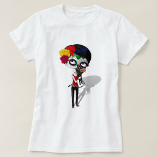 Camiseta Assustador Diâmetro de Los Muertos Menina