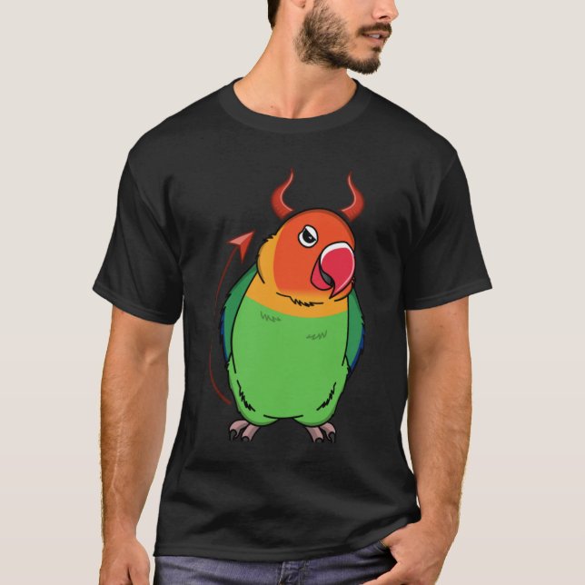 Camiseta Assustador do Diabo Papagaio I Fischers Lovebird (Frente)