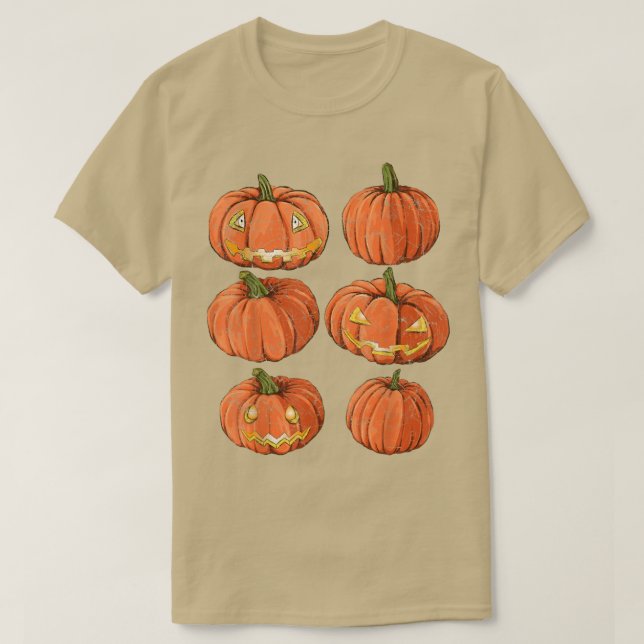 Camiseta Assustador do Halloween Jack O Lantern Spooky Pump (Frente do Design)