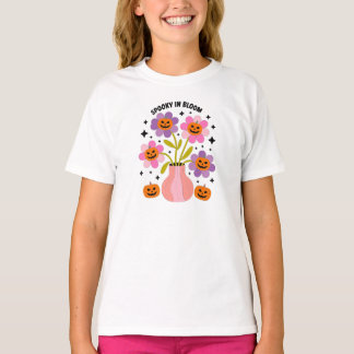 Camiseta Assustador em Flor - Flor de Abóbora de Halloween