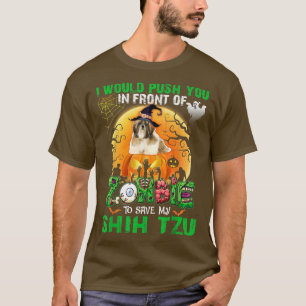Camiseta Assustador Empurra-Te Em Frente Aos Zumbis Para Sa