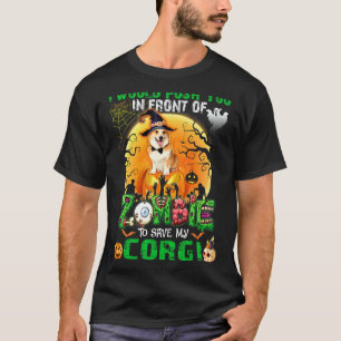 Camiseta Assustador Empurra Você Na Frente Dos Zumbis Para