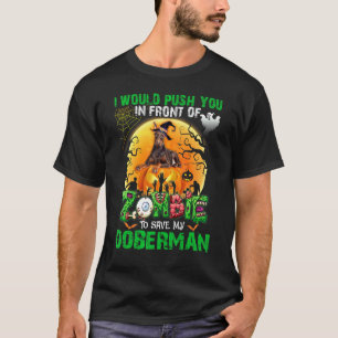 Camiseta Assustador Empurra Você Na Frente Dos Zumbis Para