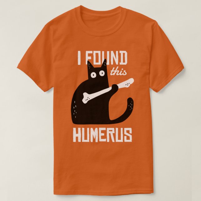 Camiseta Assustador Eu Encontrei Este Humero Gato Negro Hum (Frente do Design)