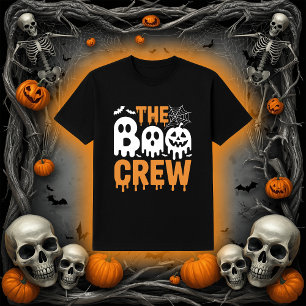 Camiseta Assustador Gotejante O Boo Crew Fantasmas e Abóbor
