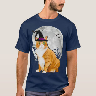 Camiseta Assustador Manx Cat Witch Halloween