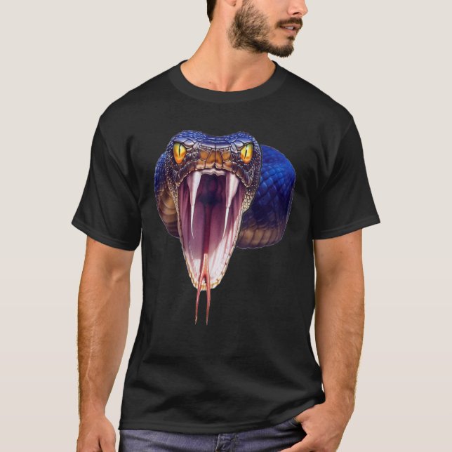 Camiseta Assustador Preto Mamba Cobra Halloween Gif (Frente)