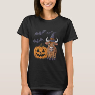 Camiseta Assustador Pumpkin Bat Engraçado Bruxa Hat Bison H