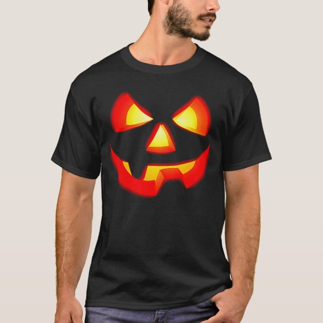 Camiseta Assustador Pumpkin Face Jack O' Lanterna Halloween (Frente)