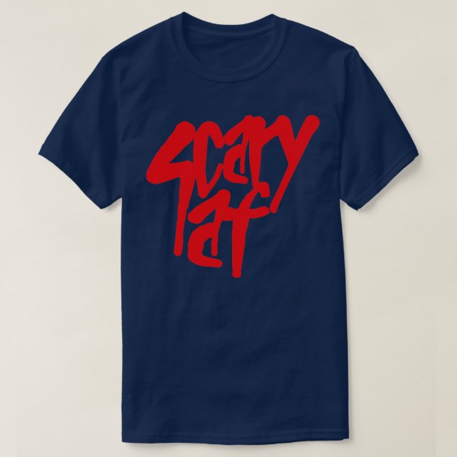 Camiseta Assustador Texto Vermelho Af (Frente do Design)