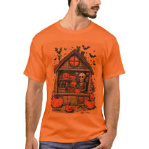 Camiseta Assustadora de Casa Assombrada de Esquele