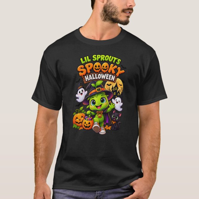 Camiseta Assustadora de Fantasma Fofa de Halloween (Frente)