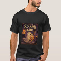 Camiseta Assustadora de Fantasma Fofo de Halloween