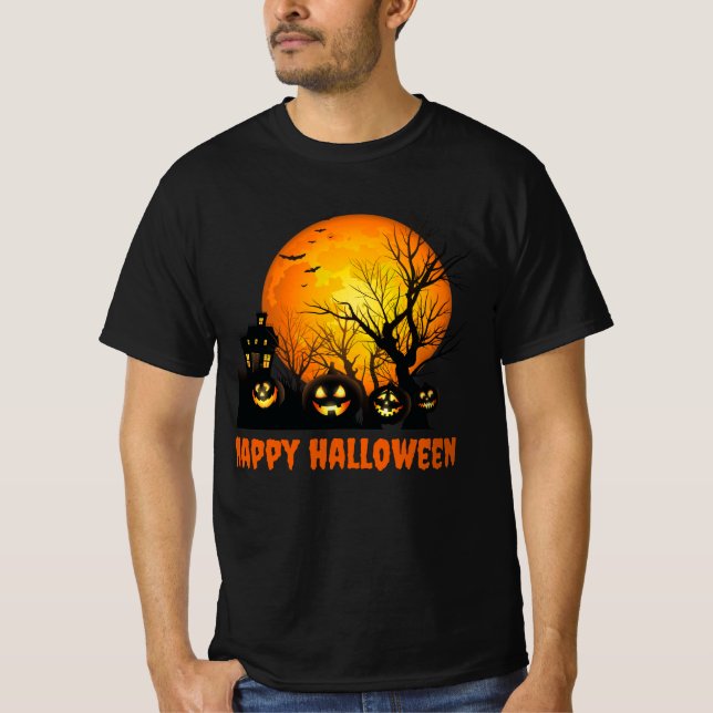 Camiseta assustadora do Halloween para homens (Frente)