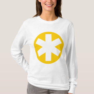 Camiseta Asterisco grande - âmbar e branco