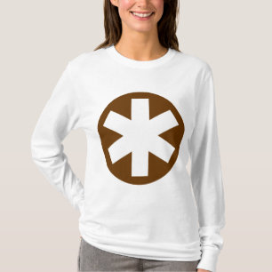 Camiseta Asterisco grande - Brown e branco
