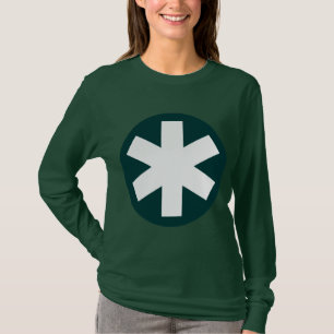 Camiseta Asterisco grande - verde escuro e branco