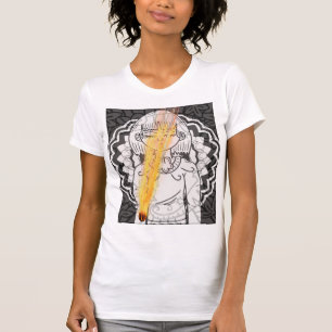 Camiseta asteroide abstrato das mulheres