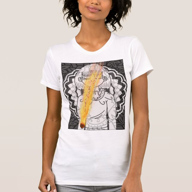 Camiseta asteroide abstrato das mulheres (Frente)