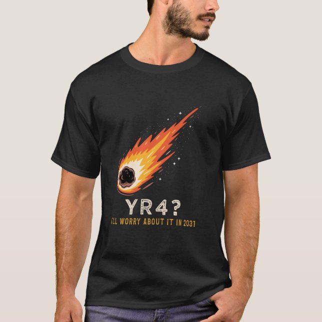 Camiseta Asteróide Engraçado 2024 YR4 Dezembro 2032 Cometa (Frente)