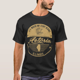 Camiseta Astoria Illinois É onde minha história começa