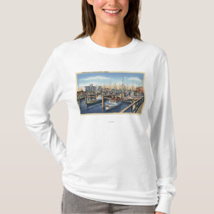 Camiseta Astoria, Oregon - frota pesqueira no porto