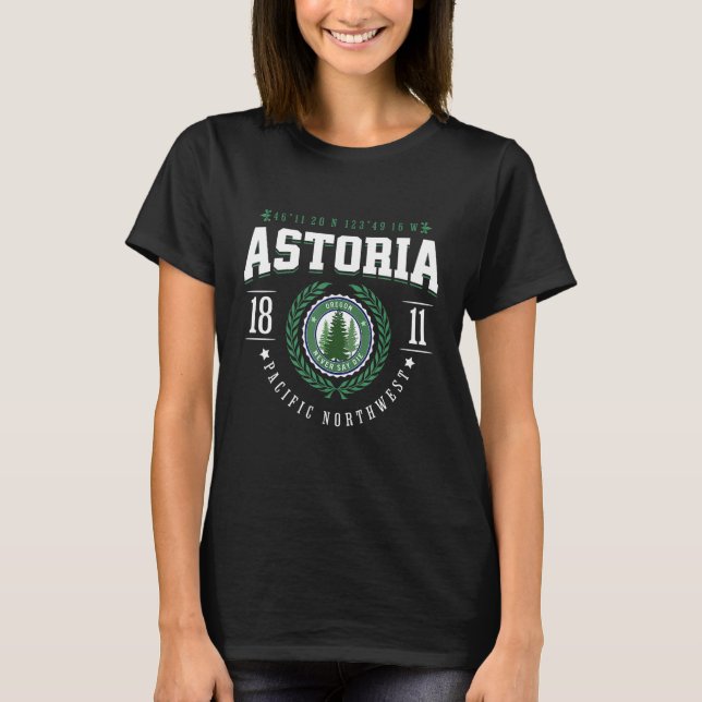 Camiseta Astoria Oregon State Pine Tree OR Souvenir Retro (Frente)