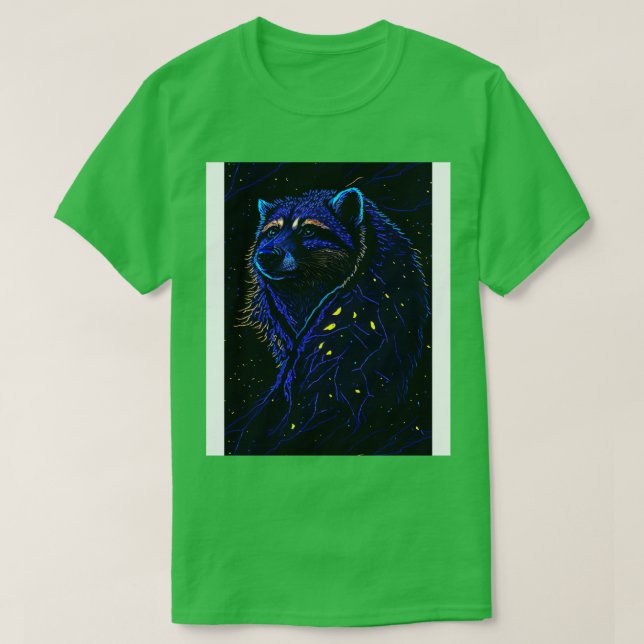 Camiseta Astral Raccoon In The Sky (Frente do Design)