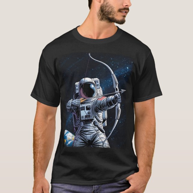 Camiseta ASTRO ARCHER - Astronauta com Arco e Seta (Frente)