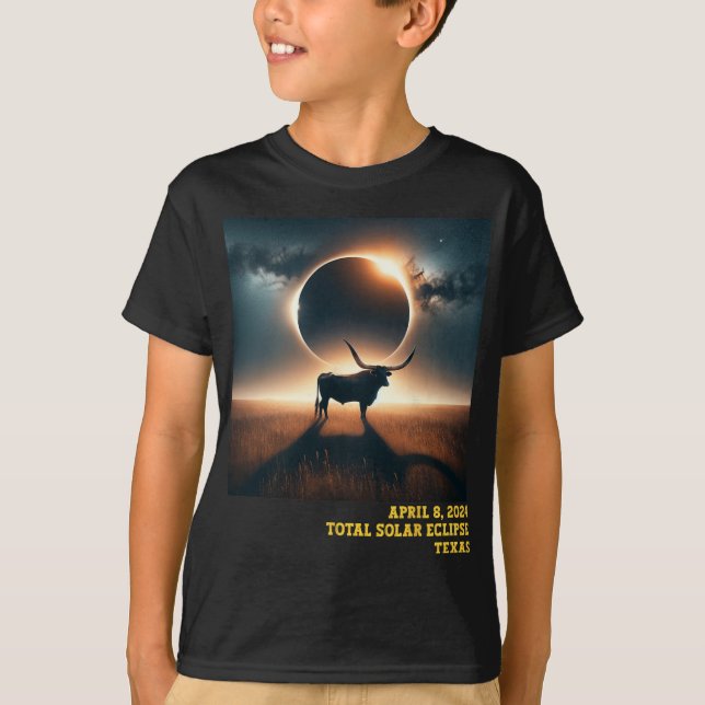 Camiseta Astro Comemorativo de 2024 Eclipse Solar Total do  (Frente)