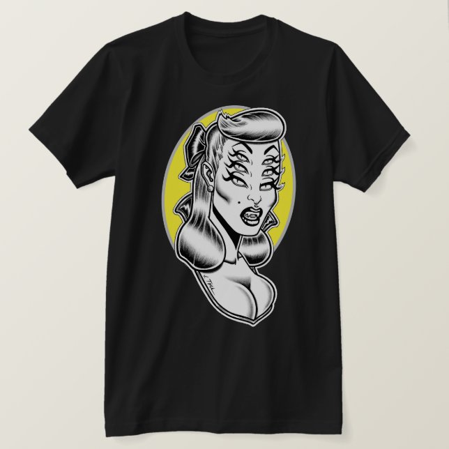 Camiseta Astro-Creeps™/Candy La Vamp™ (Frente do Design)