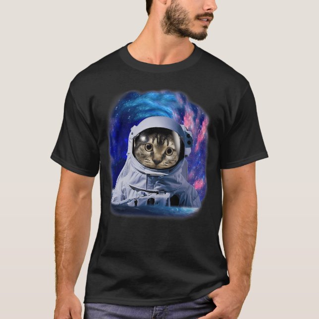 Camiseta Astrocat Cósmico Do Espaço De Gato No Gráfico Da G (Frente)