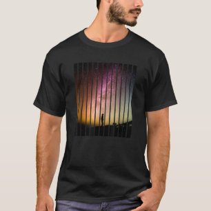 Camiseta Astrofotografia Via Látea Starry Sky Silhouet Pho
