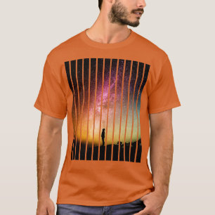 Camiseta Astrofotografia Via Látea Starry Sky Silhouet Pho
