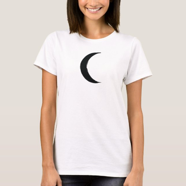 Camiseta Astrologia da Lua Escura Mágica do Crescente Negro (Frente)