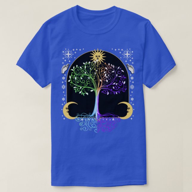 Camiseta Astrologia da Lua Solar Celestial em Árvore1 (Frente do Design)