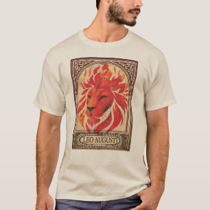 Camiseta Astrologia de Leão, aniversário de agosto, zódico