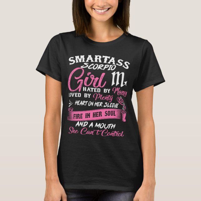 Camiseta Astrologia do Horóscopo da Escorpião Smartass (Frente)