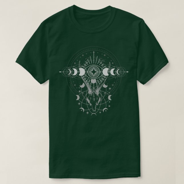 Camiseta Astrologia Gótica Escura Sigil (Frente do Design)