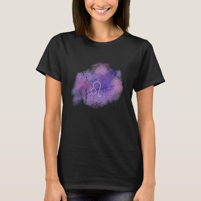 Camiseta Astrologia Leo Zodiac Símbolo de Nascimento Homens (Frente)