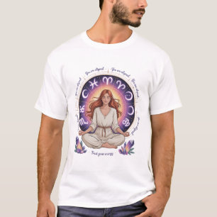 Camiseta Astrologia Meditação Yoga Exercício Zodíaco Crista