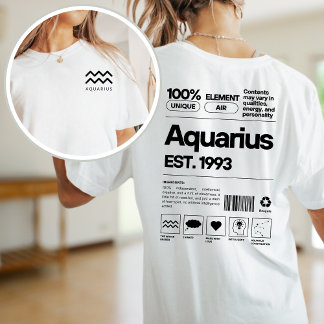 Camiseta Astrologia Zodiac Personalizada de Aquarius Astrol